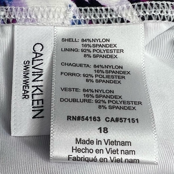 Calvin Klein Rosette Multi Island Feather Starburst One Piece Swimsuit - Picture 14 of 15